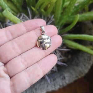 New Classic Silver Dainty Baseball Softball Pendant